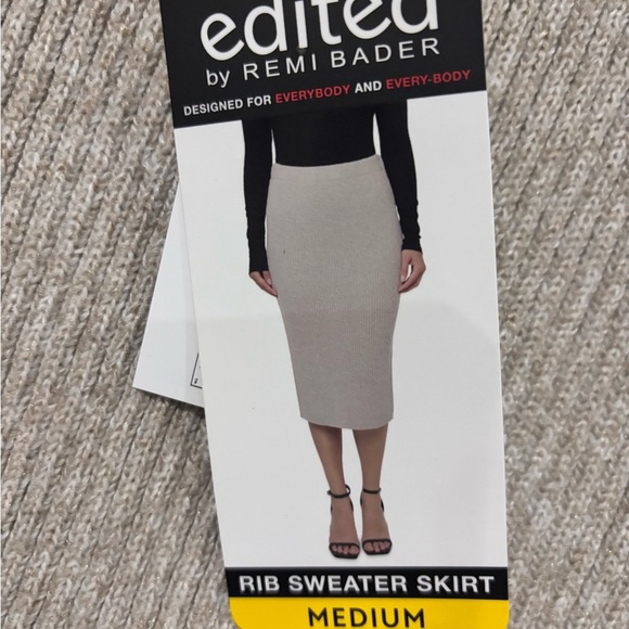 Remi Bader Beige Knit Pencil Skirt - Picture 2 of 5